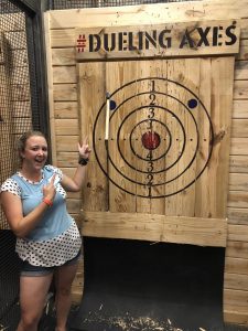 Axe throwing blue dot
