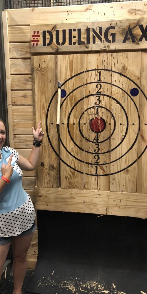 Axe throwing blue dot