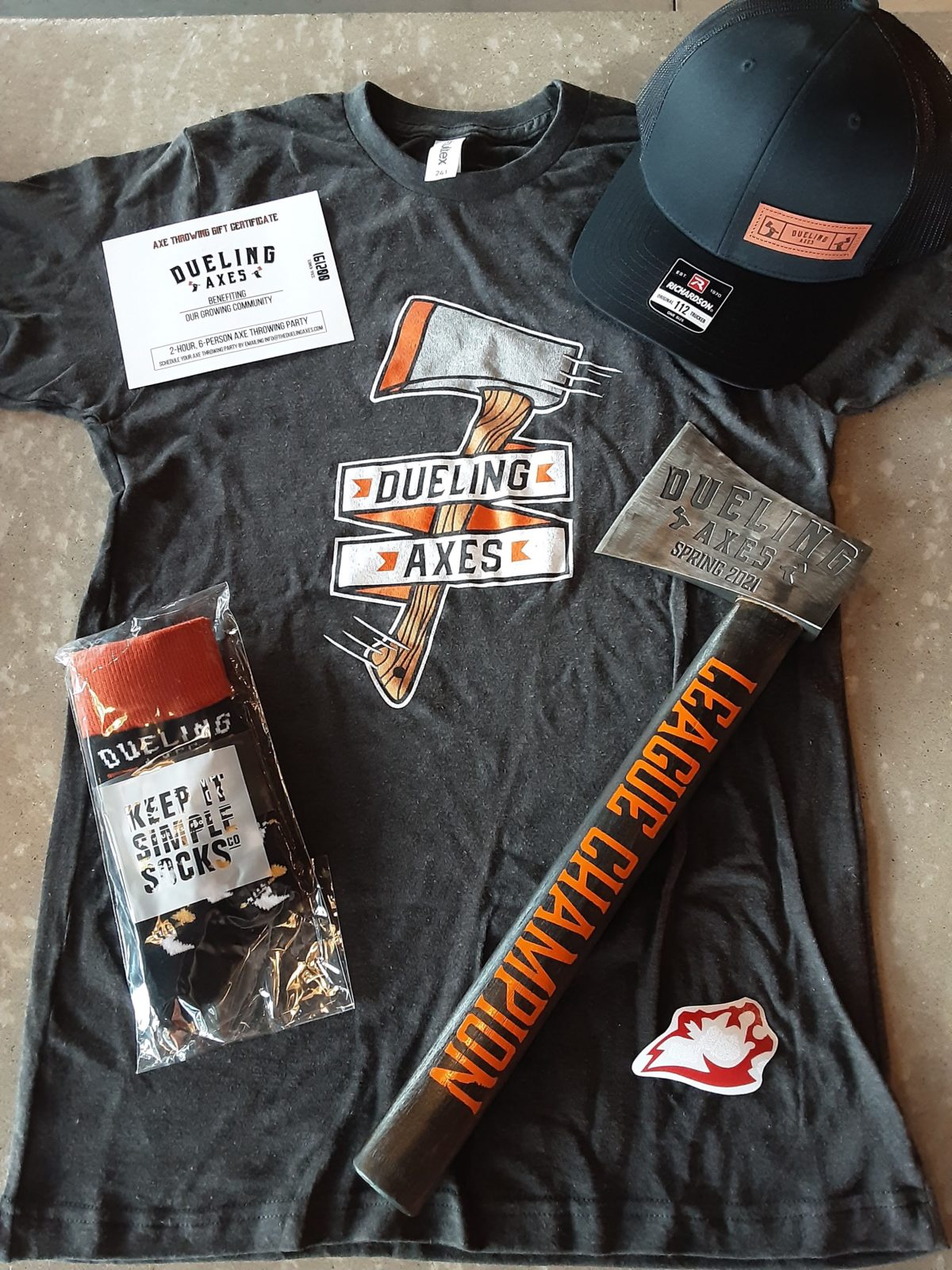 axe throwing league prize pack