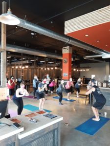 Yoga poses and axe throwing